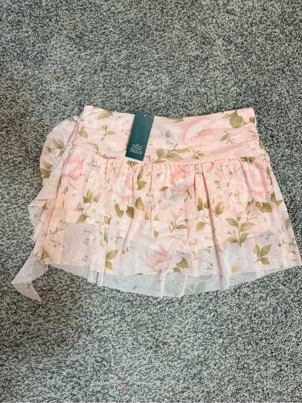 Wild Fable - Floral Pink Tiered Mini Skirt